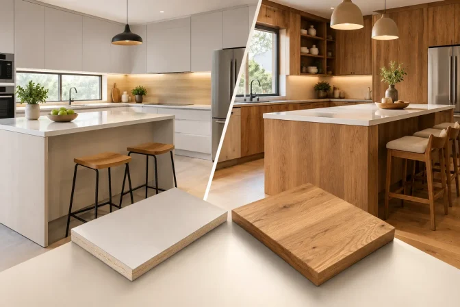 Melamina versus madera: cuál elegir para tu hogar